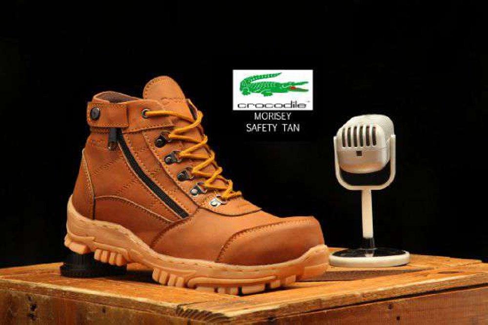 sepatu boots safety black crocodile morisey pria hikking kerja proyek santai kuliah kerja