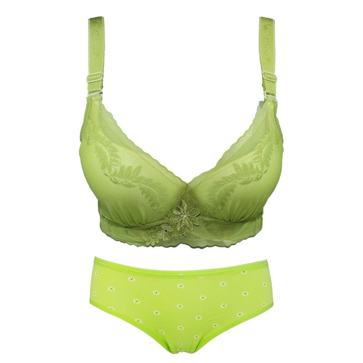 PORTMAN 1 SET BRA BROKAT MOTIF BUNGA DENGAN KAWAT BUSA TEBAL DAN CELANA DALAM 7410+0228