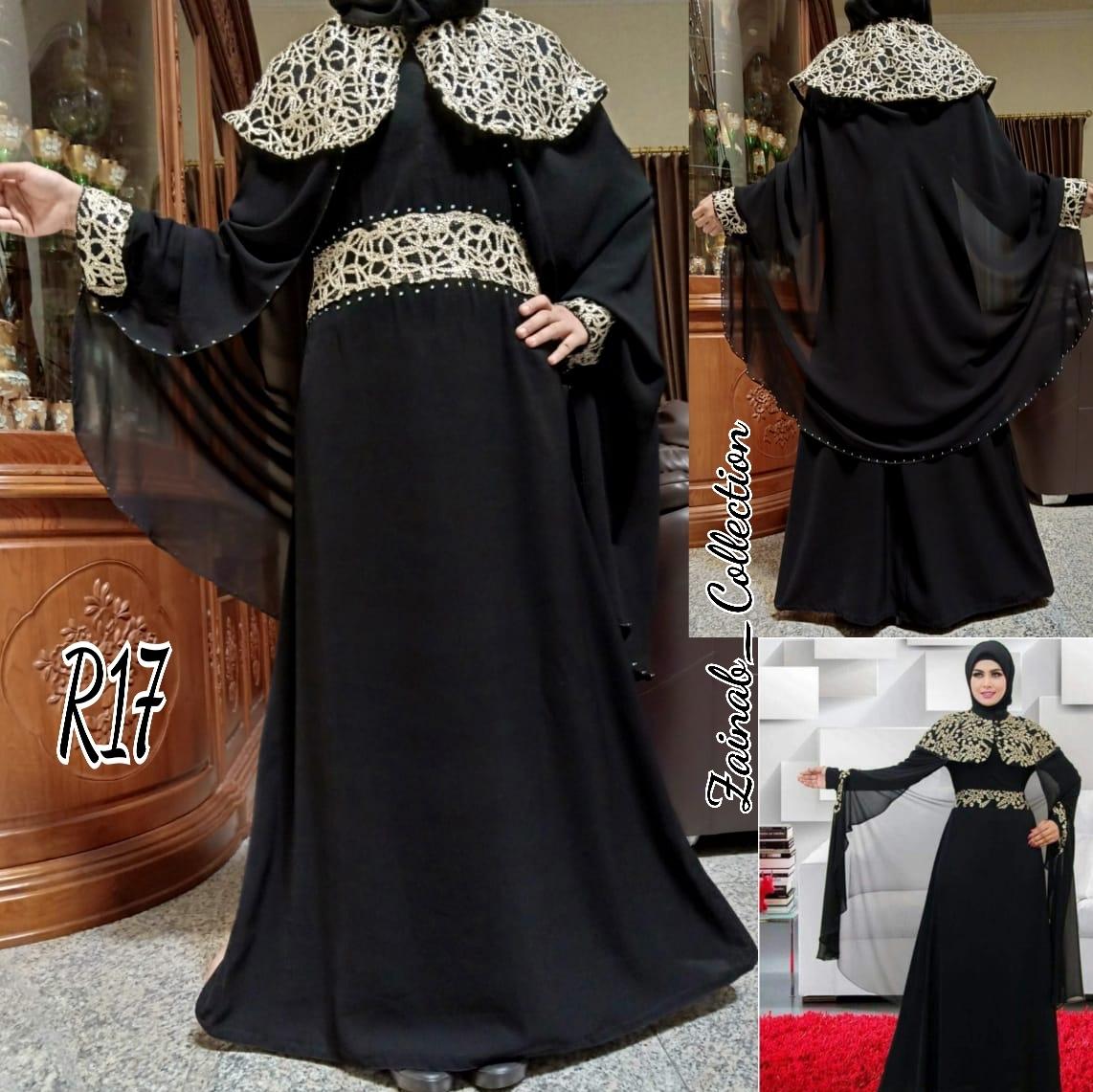 GAMIS ABAYA ARAB PESTA ABAYA BROKAT KELELAWAR ORI ZAINABCOLLECTION R17
