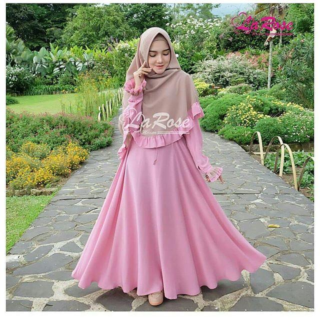 TJK Fashion LA ROSE Syari Baju Gamis Muslimah Syari Modern Terbaru