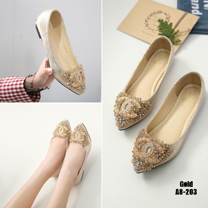 SEPATU CHANEL CHRISANNA FLAT A8-203 MURAH