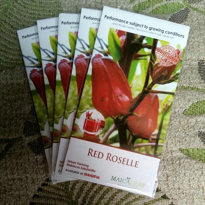 PROMO Benih Bibit Herbal Bunga Rosela Merah RED ROSELLE Herb TERMURAH