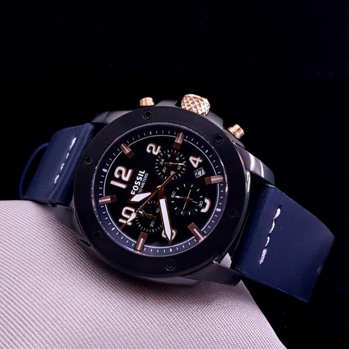 Jam Tangan Pria Merk Fossil Original Leather S.Steel