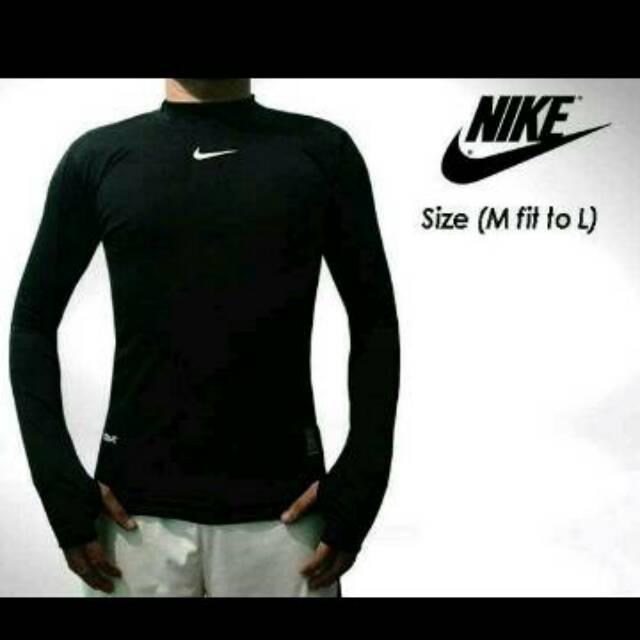 Baselayer Nike longsleeve Black - lengan panjang - manset olahraga jersey futsal bola - fitness gym