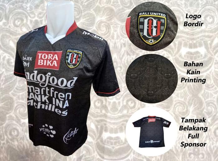 JERSEY LOKAL BALI UNITED HOME / HITAM GRADE LOKAL