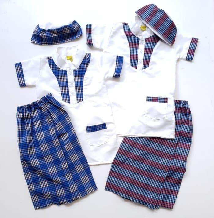 Baju Muslim Anak Laki Koko Sarung Celana Instant Peci Sarkoci 2-3Thn