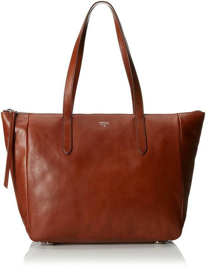 tas kulit fossil sydney shopper brown ori nwt murah - RRhJIR