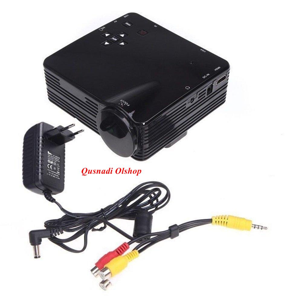 Infokus Mini H80 Proyektor 640x480 Piksel 800 Lumens Portable Home Theater Full HD 1080 P Proyeksi Mini LED Video Projektor untuk Presentasi Home Teater Notebook Ponsel Pintar Android Film Termurah dan Tercanggih Elektronik Rumah Bioskop Super