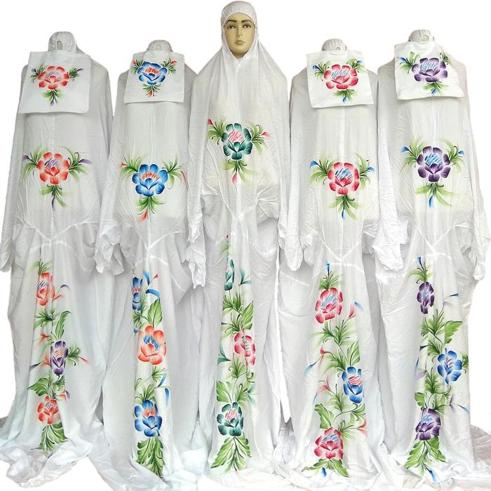 Jual mukena-Mukena Bali Terusan Lukis Kembang Sepatu