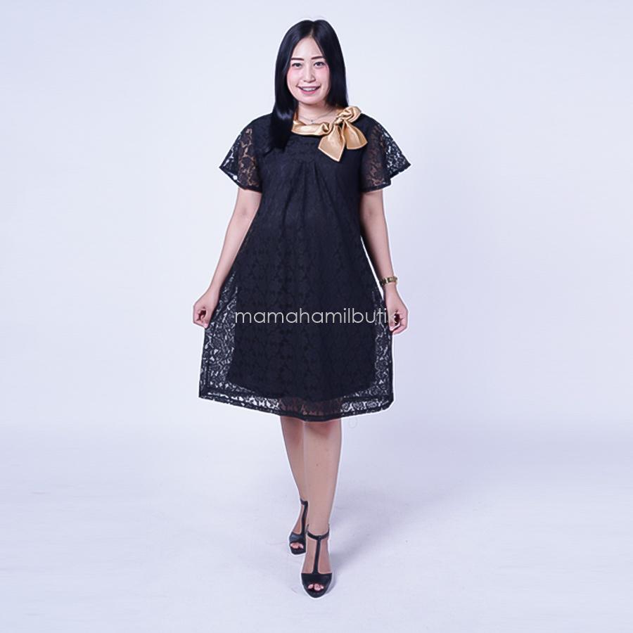 Mama Hamil Free 1 Celana Dalam Hamil Baju Hamil Dress Pesta Modis Brokat Bunga Pita - DRO 787