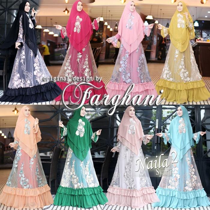 naila vol. 2 by farghani / gamis syari brukat lebaran pesta mewah