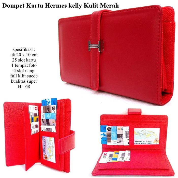 DOMPET WANITA HERMES KELLY CARD 25 KARTU KW SUPER MURAH MERAH - wp6VWg