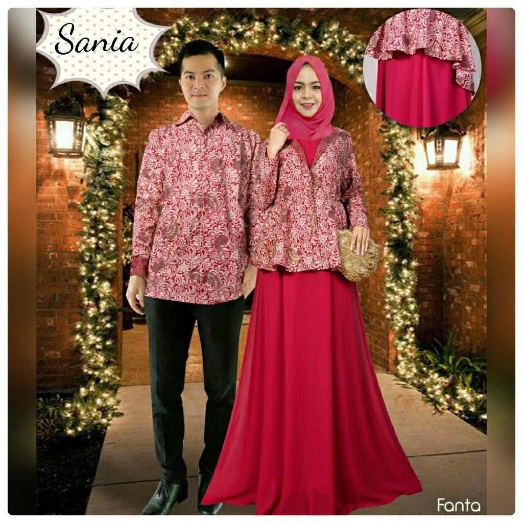 Baju Pesta Mewah Couple Sania Pink Fanta Busana Muslim Pasangan Nia TM