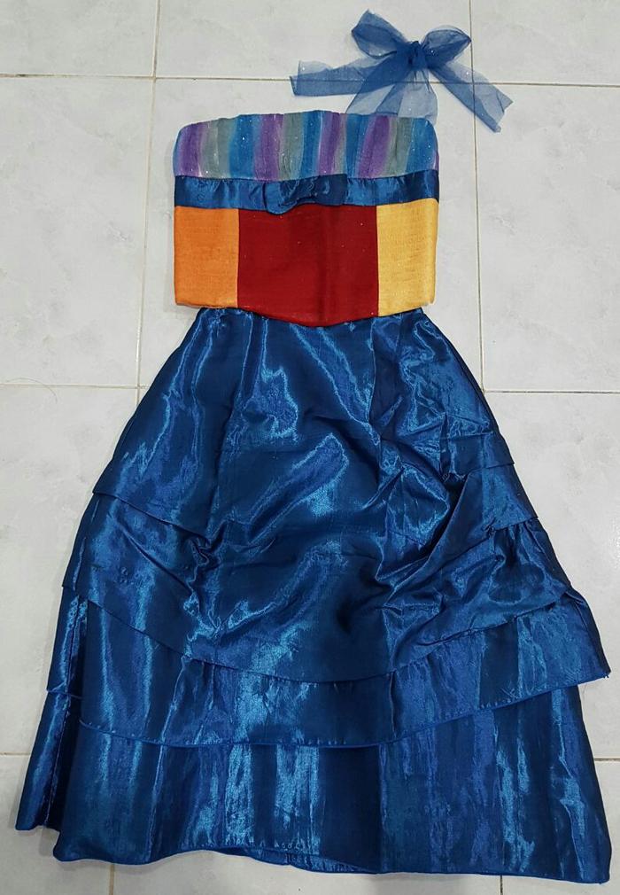 baju pesta atasamprok anak cewek mewah satin biru 40second41 bagusss