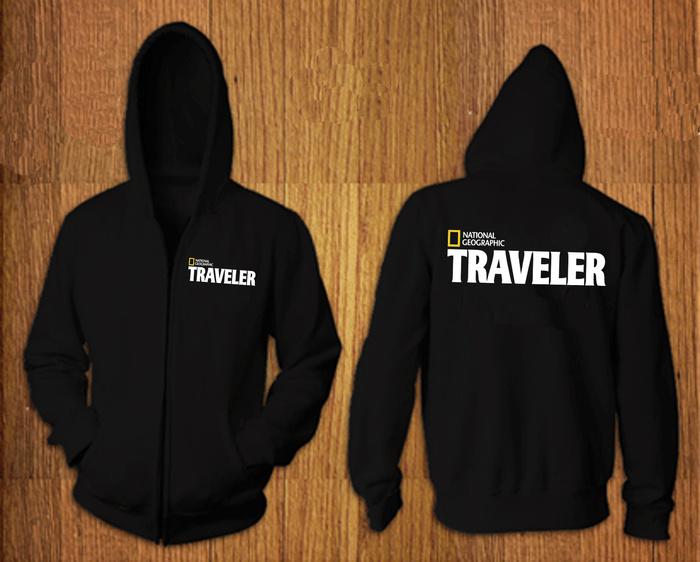 JAKET SWEATER HOODIE ZIPPER NATIONAL GEOGRAPHIC TRAVELER