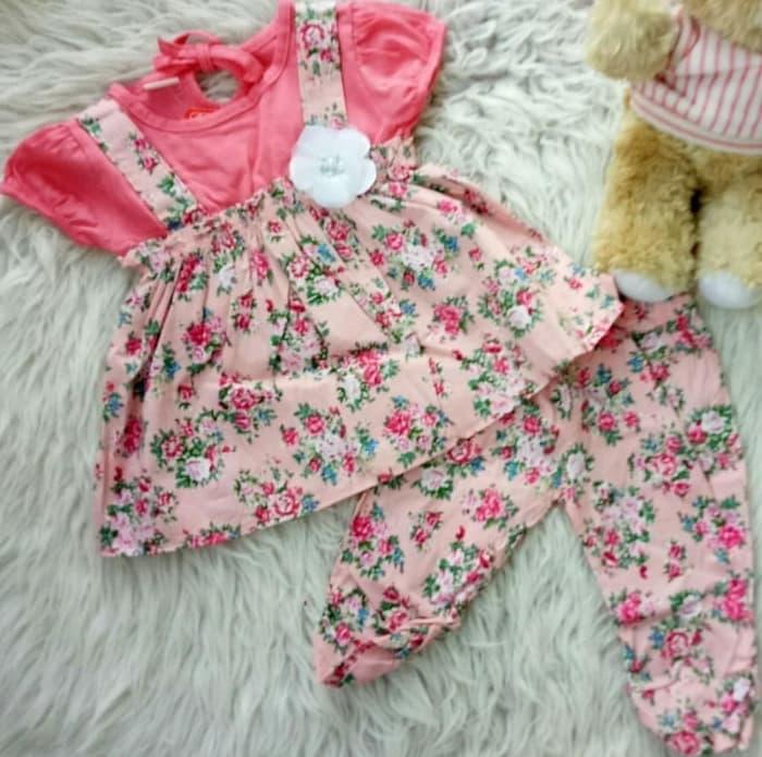 All Size 3-12 Bulan / Setelan Baju Celana Bayi Anak - Sweet Flower Series