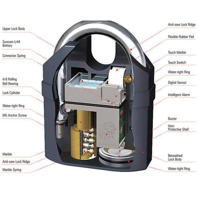 Gembok Alarm dengan sensor getaran Cocok untuk Motor dan Rumah - JmB0mB