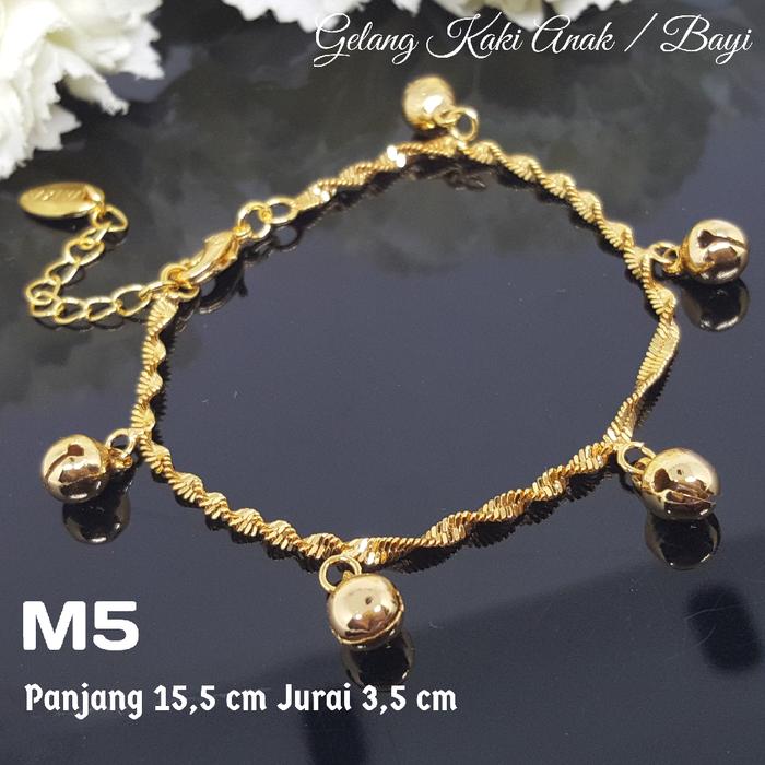 M5 Gelang Kaki Anak - Perhiasan Lapis Emas 18K - Xuping MeiLy