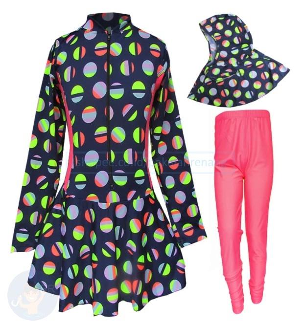 Baju Renang Anak Perempuan SD BB 20-35Kg Legging Warna Pink, Biru dan Hijau Stabilo - PAKAIAN RENANG