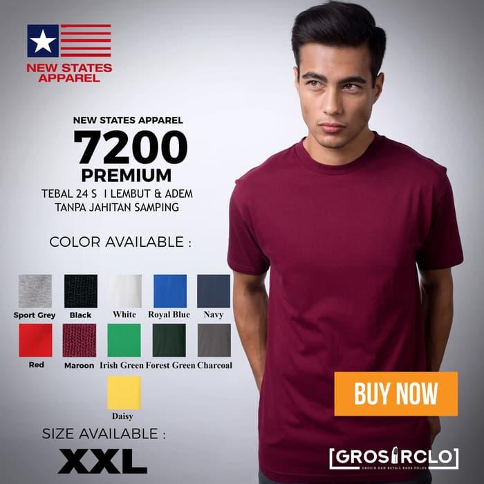 Kaos Polos NSA 7200 Premium Cotton T shirt Original Murah XXL