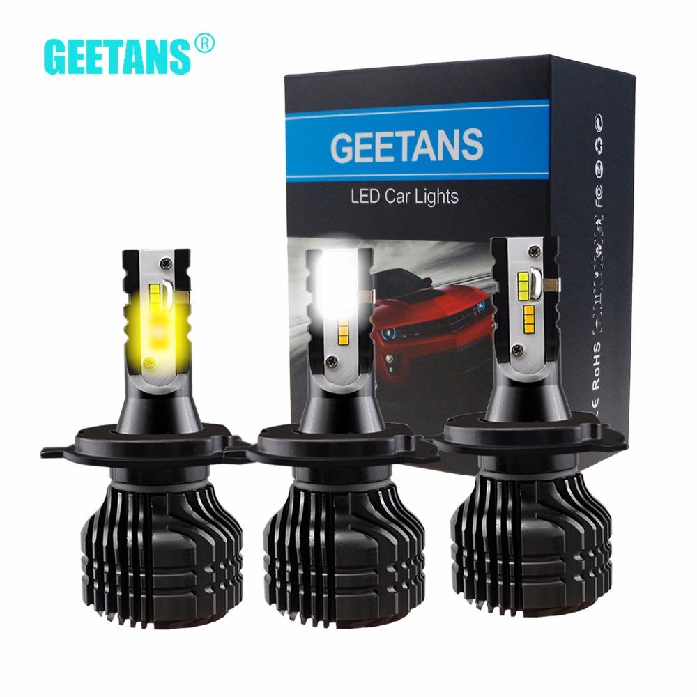 Geetans Warna Ganda H7 H4 LED Lampu Depan Mobil H8 H9 H11 9005 9006 LED Bohlam Lampu Depan 3000 K 6000 K 7600LM (2 Lampu Di Dalam Kotak) ce (9005/HB3)