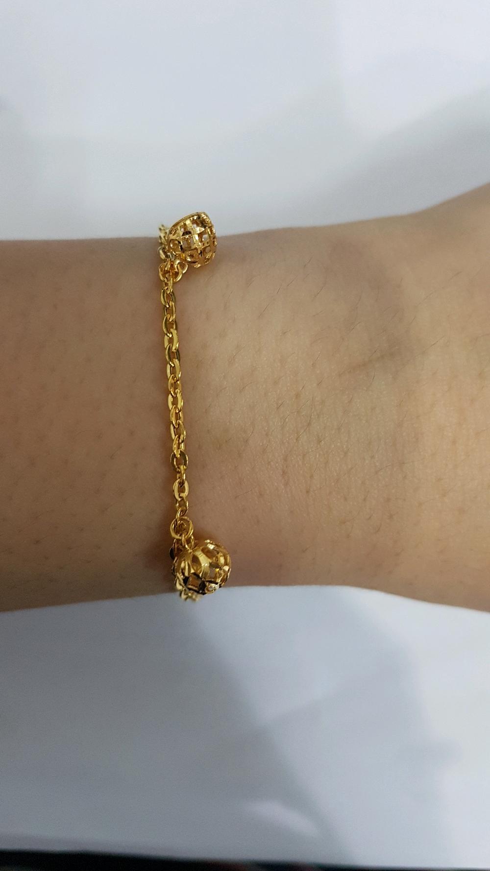 Gelang Emas Asli Kadar 875 Model Fancy Mainan Hampir 3 Gram
