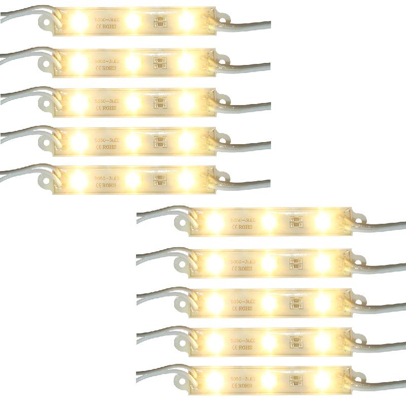 EELIC LAU-5050 -3LED ISI 10 PCS LAMPU LED MODUL 30 MATA STRIP MODULE LED CHIP DC12 VOLT -1.4 WATT PER 1 PCS LAMPU ( 3 MATA STRIP )
