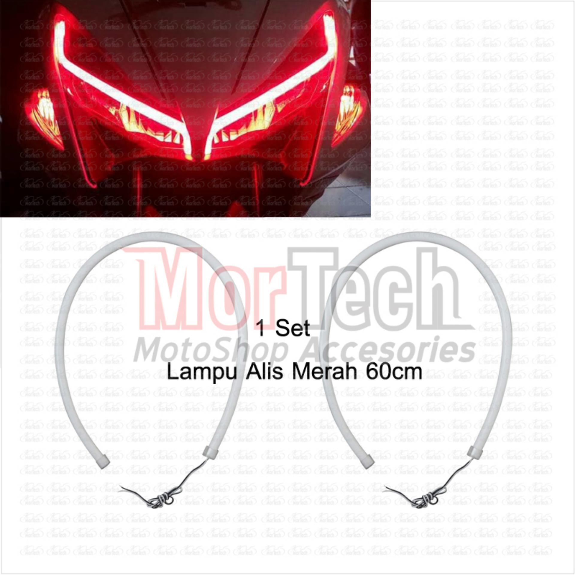 DRL Lampu LED Alis Flexible Fleksibel 60 cm Beat Fi Street Esp 110 cc Merah