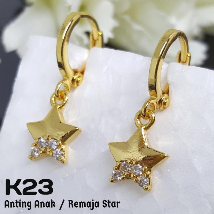 K23 Anting Anak Permata (Set Perhiasan Imitasi Xuping Lapis Emas Asli)