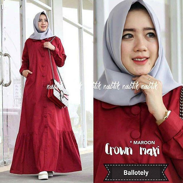 PALING MURAH CROWN MAXI STOK TERBATAS - BAJU MURAH - GAMIS SYARI - MURAH WANITA - BAJU GROSIR Mustard