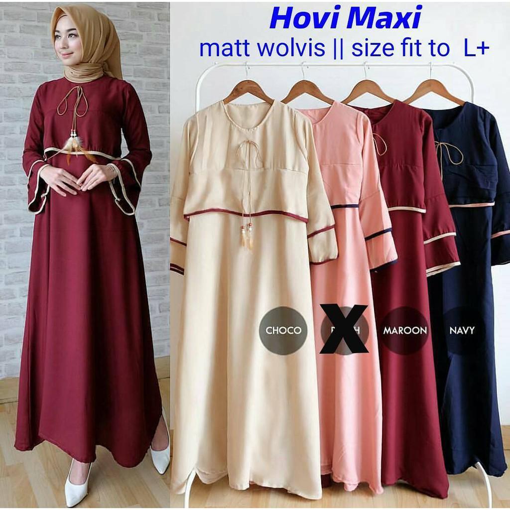 GRATIS ONGKIR!! HOVI MAXI/DRESS MURAH/GAMIS SYARI/TANAH ABANG/KATUN JEPANG/MURAH WANITA/HIJAB SYARI COCO