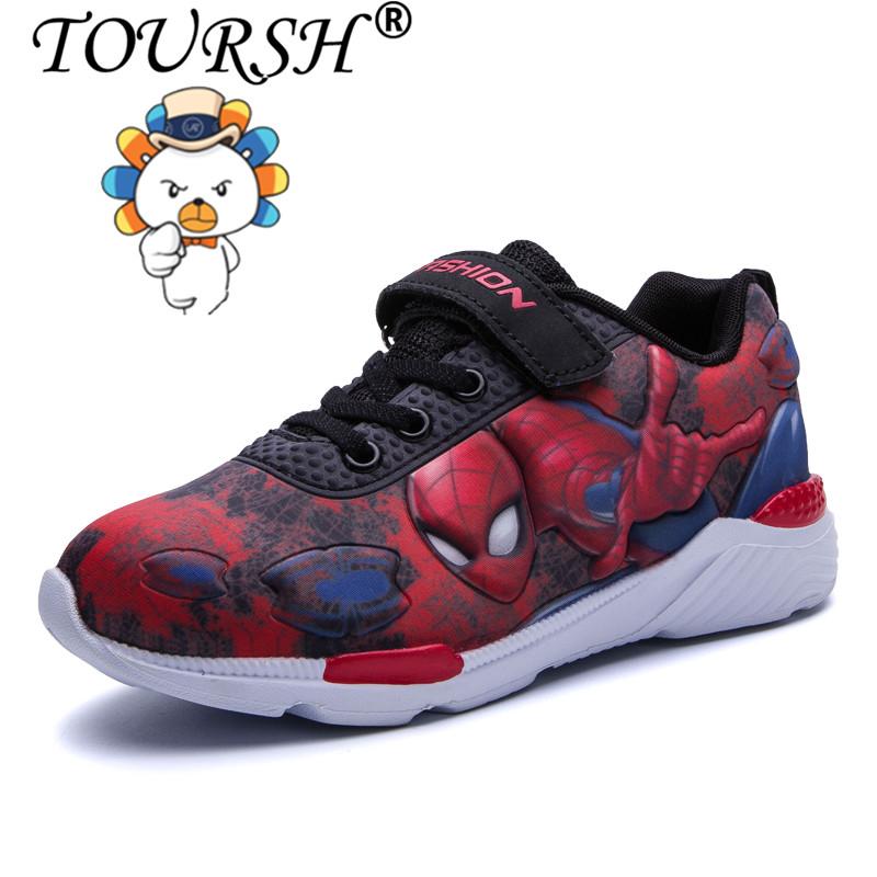 TOURSH Boys Cool Kartun Anak Olahraga Sepatu Gambar Berwarna Sepatu