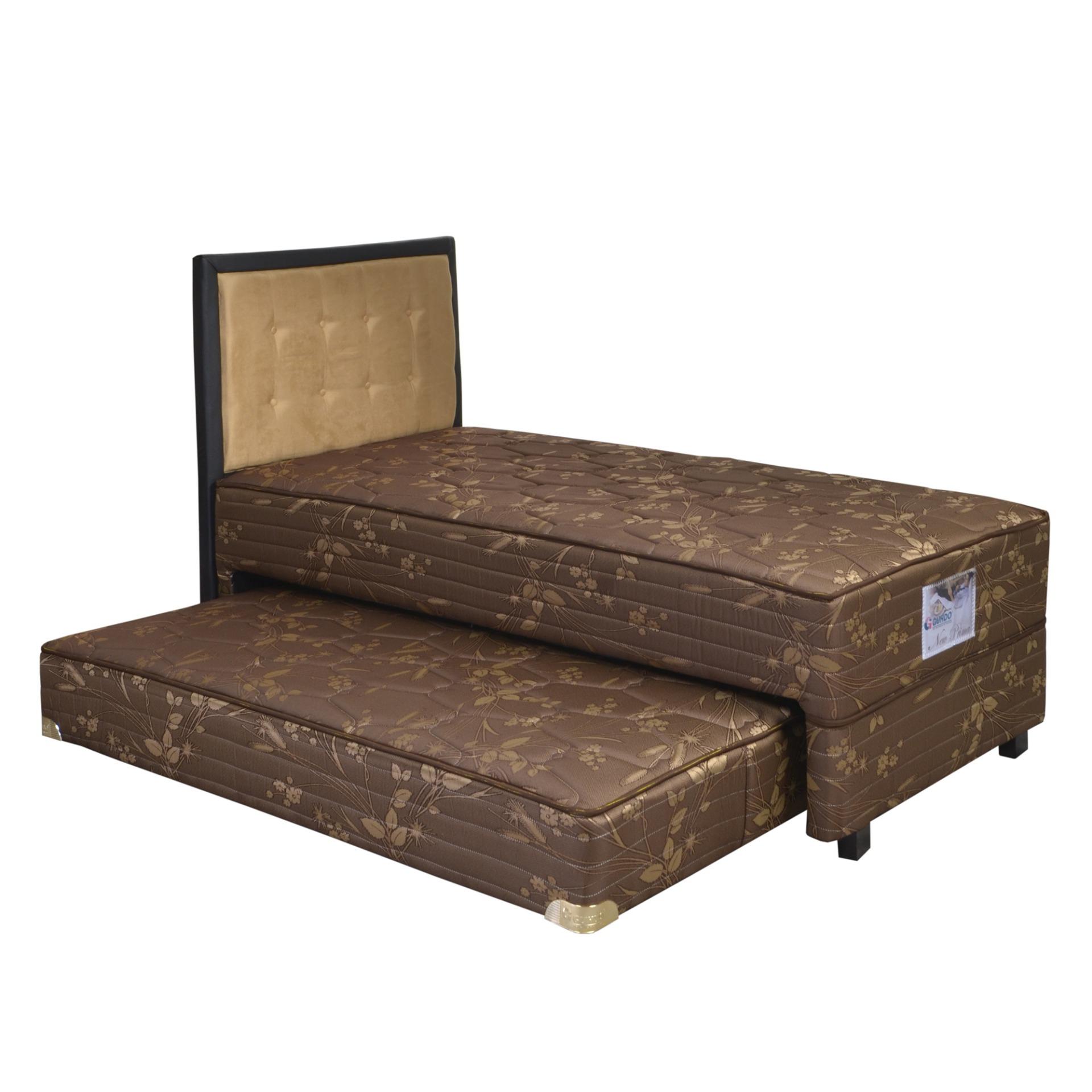 Guhdo Springbed 2 in 1 New Prima Size 120 x 200 HB Queenstown - Coklat - Full Set - Khusus Jabodetabek