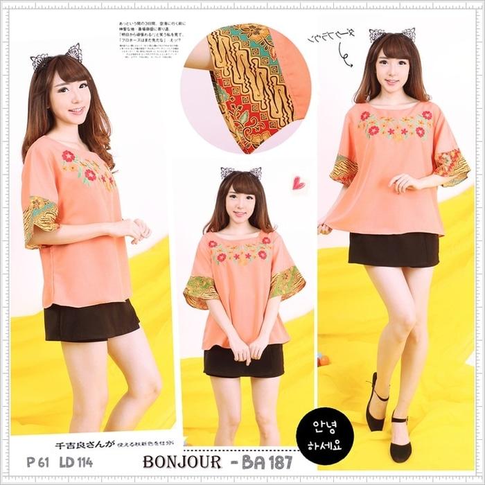 BONJOUR - Atasan Batik Blouse Batik Modern Wanita Cheongsam JUMBO