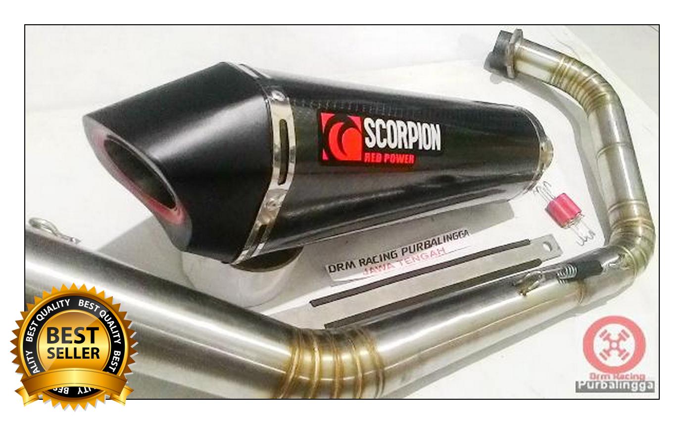 Knalpot Xabre / vixion / byson / R15 / CBR 150 / CB 150 R Scorpion Red Power Leheran LAs Argon Robotic (bukan Manual) PNP DRM Racing Siap Pasang