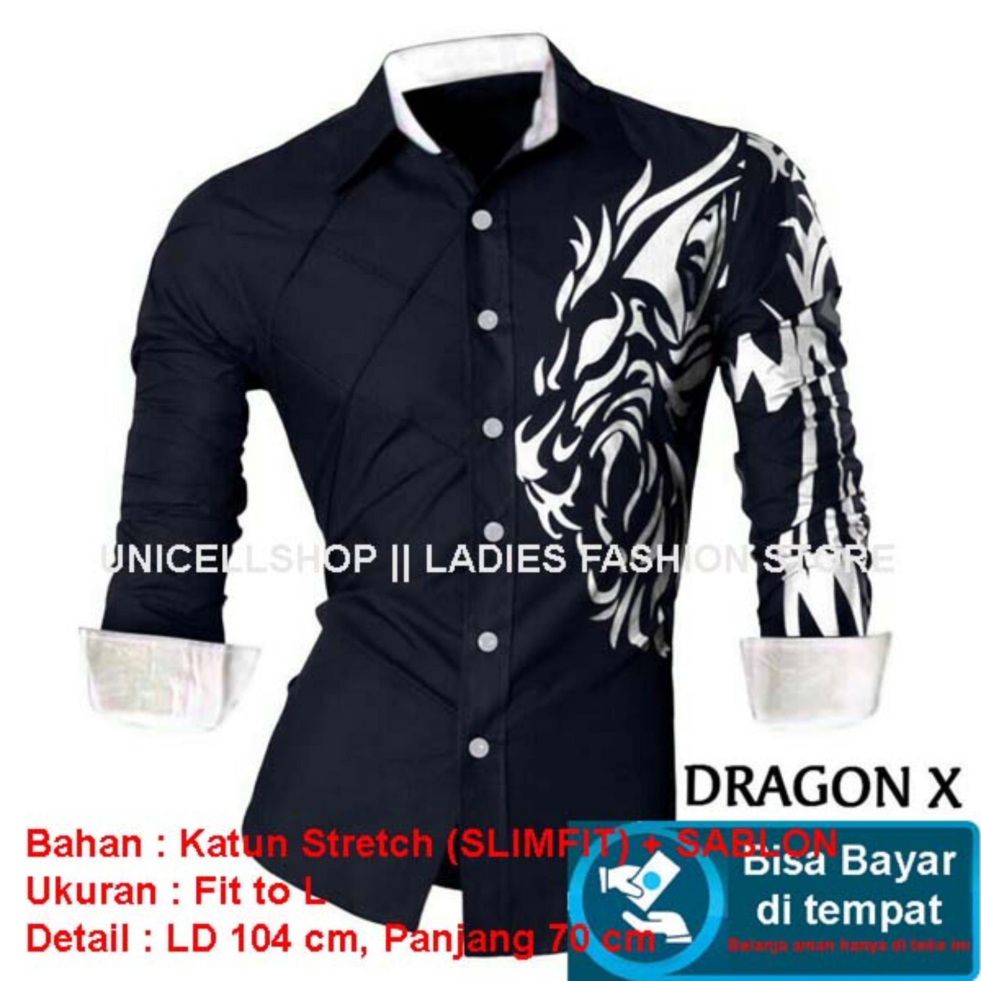 Kemeja Pria Slim Fit Stretch Adem / Atasan Kemeja Pria / Atasan Pria / Baju Pria Berkerah / Pakaian Cowok Berkerah / Kemeja Lengan Panjang / Kemeja Polos / Kemeja Kaku / Kemeja Pria Office Kantoran Formal Casual / SLIMFIT Bahan Stretch (AgonDR) 7T - NAVY