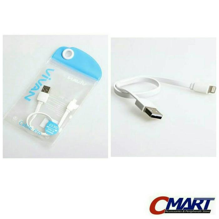 ORIGINAL - Vivan Kabel Lightning iPhone 5 6 Data & Charger cable 30cm - CL30