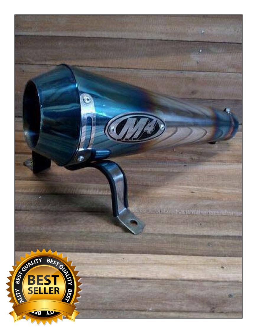 Knalpot Racing M4 Blue Fire Biru FULL SYSTEM Motor 150cc Honda CB150R CBR150R Facelift Sonic Yamaha Vixion R15 Jupiter Mx Suzuki Satria FU GSX DLL