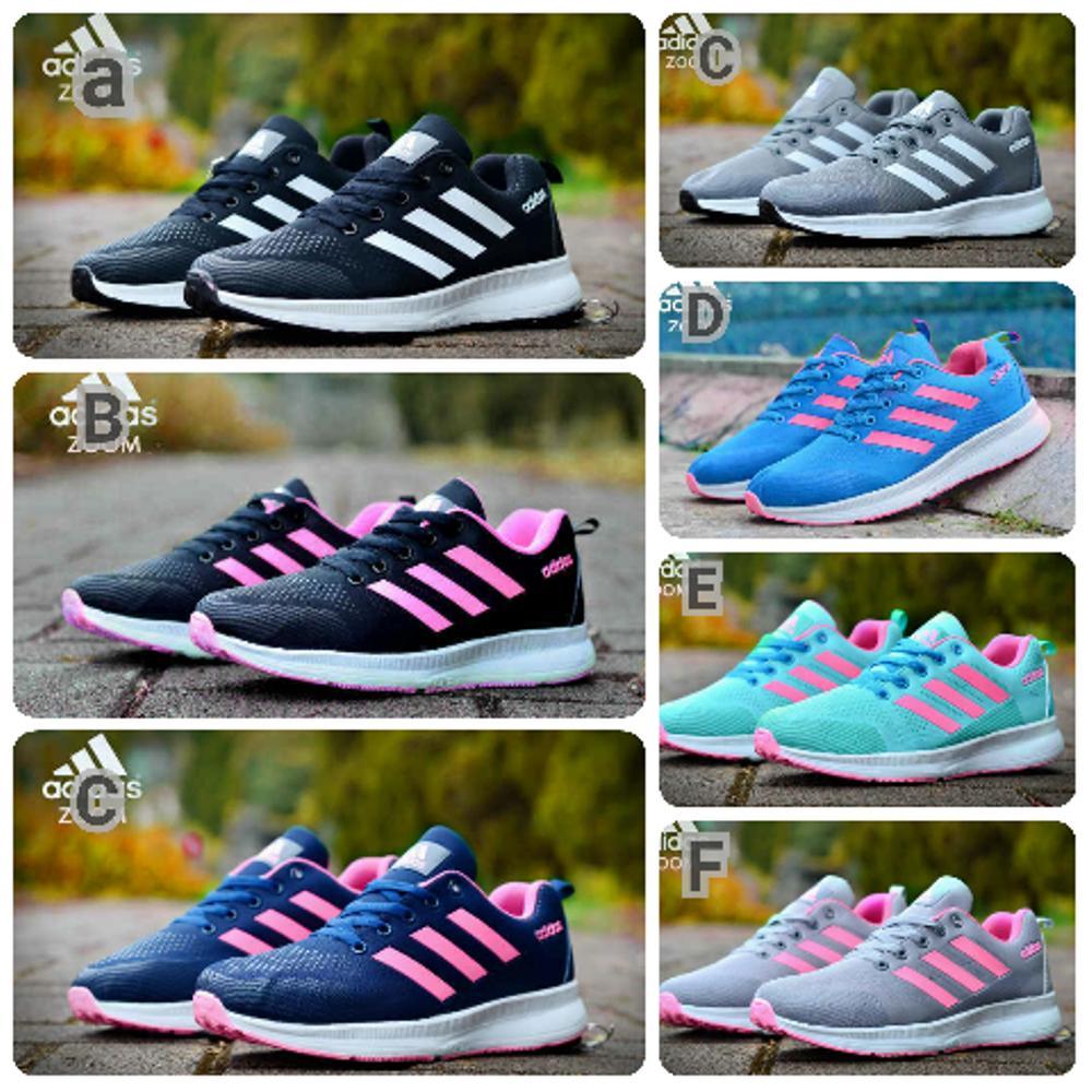 Promo sepatu olahraga adidas women wanita jogging running hitam pink Fashion