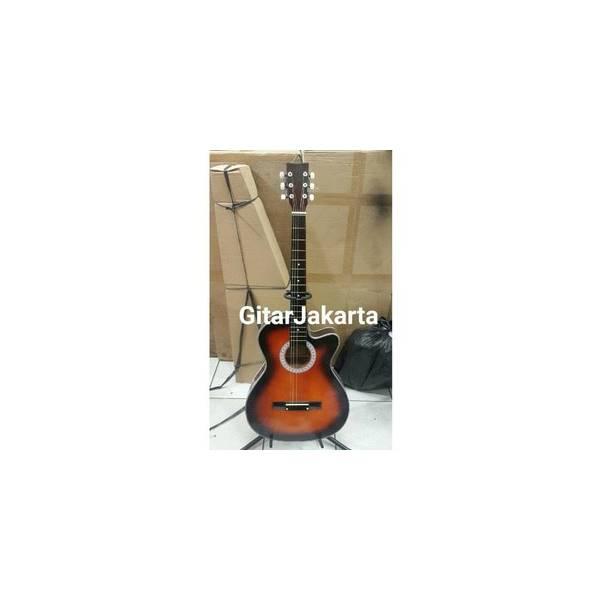 Gitar Akustik Yamaha Buat Pemula Belajar Warna Sunburst Murah Jakarta