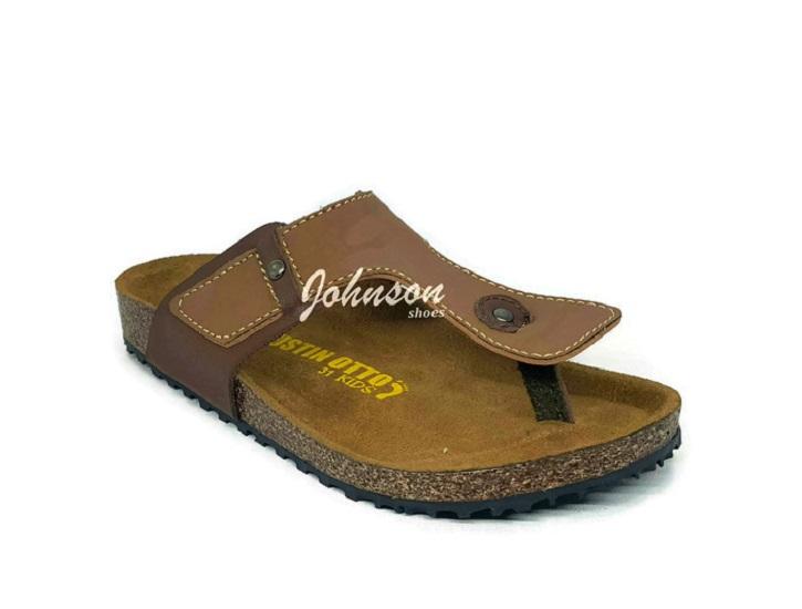 [ Johnson Shoes ]Sendal / Sandal Jepit Anak Lebaran JUSTIN OTTO - OREO 01 Coklat Camel 100% ORIGINAL