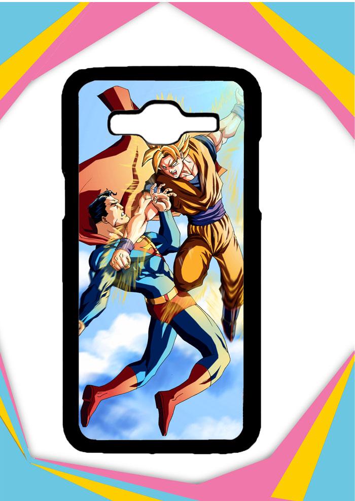 Casing Samsung Galaxy J1 2015 Custom Hardcase GOKU VS SUPERMAN Z4317 Case Cover