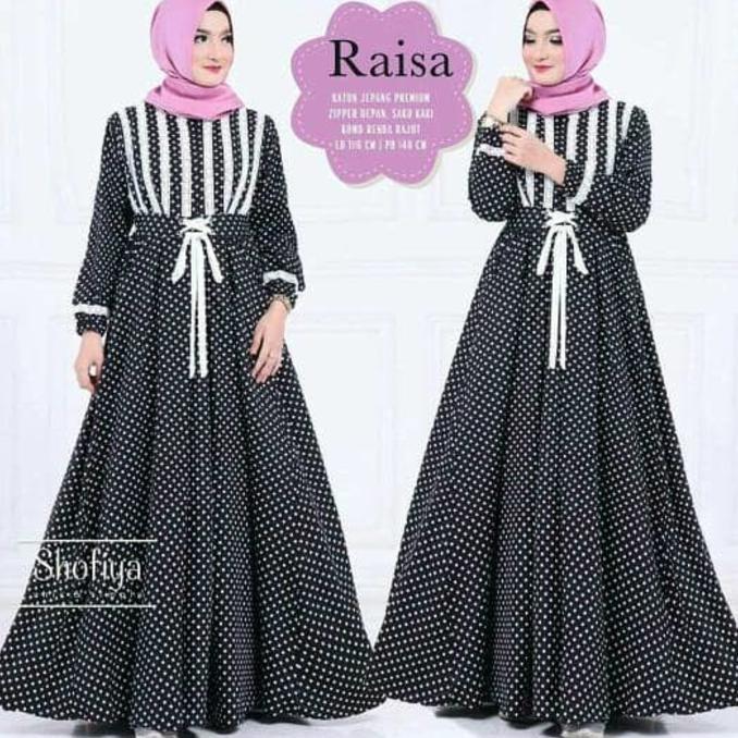 Gamis Katun / Baju Polkadot / Dress Murah / Baju Wanita : Raisa Dress Ghtsyh