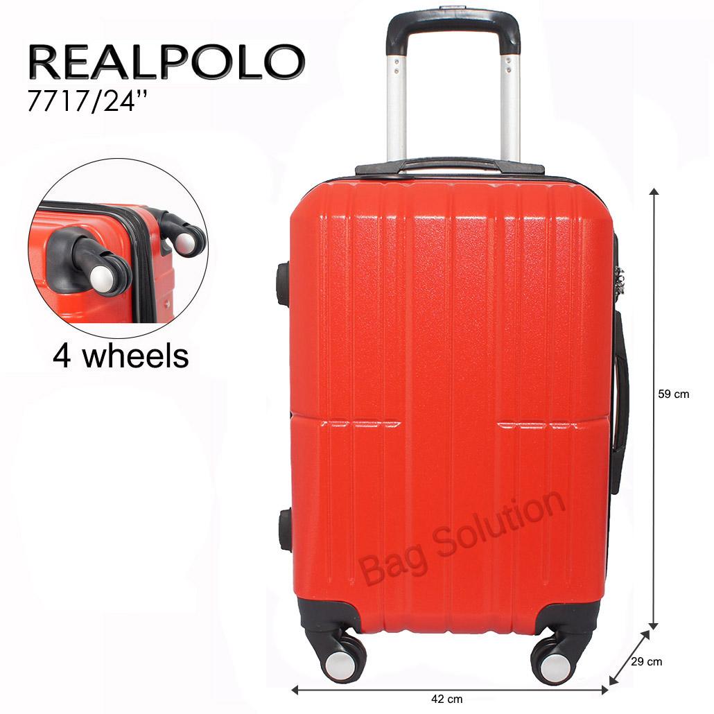 Real Polo Tas Koper Hardcase Fiber ABS - 4 Roda Putar - GGAG Size 24 Inch