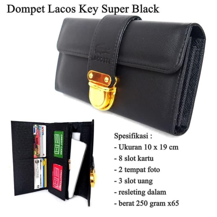 TERLARIS!!! DOMPET WANITA LA*COSTE KEY TAIGA KW SUPER BRANDED HITAM - aEdtZu