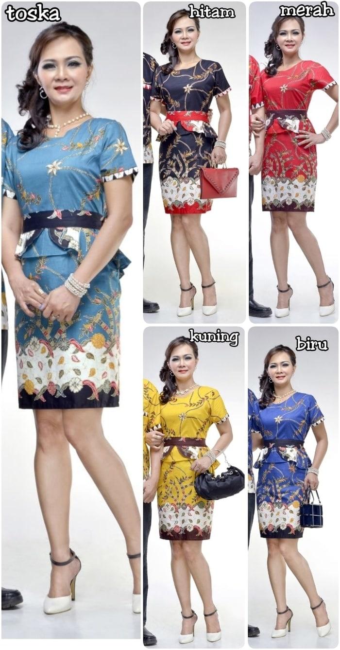 Terpopuler batik pesta seragam DRESS TERUSAN BATIK JUMBO XXL WANITA NAURA MADURA