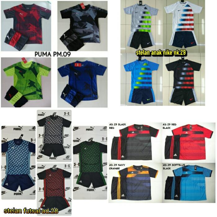 Baju Kaos Futsal/Bola Anak Junior Nike Adidas Puma Stelan