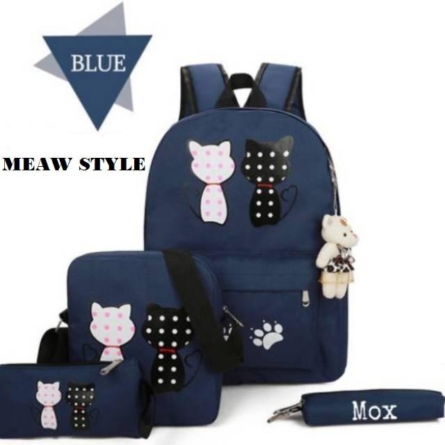 Jual Pusat Grosir Tas Anak Sekolah Anak SD Laki Perempuan Meaw 4in1 Murah 3 Promo