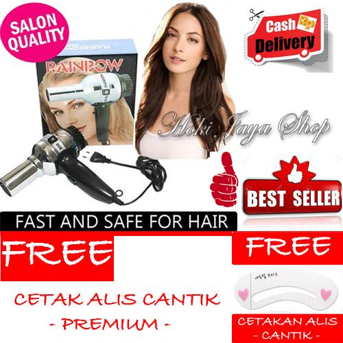 HOKI COD - Rainbow Hair Dryer - Hairdryer Pengering Rambut Premium Quality Salon + Gratis Cetak Alis Cantik - Premium