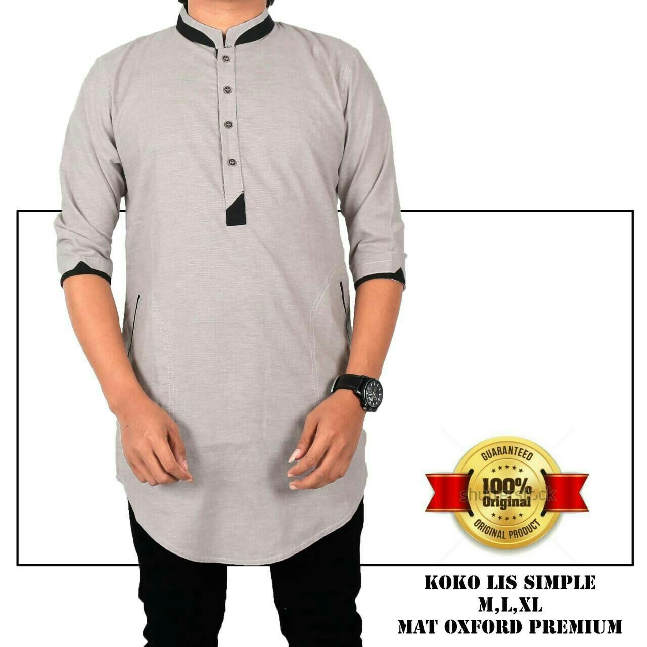 Kemeja koko pria polos lengan tanggung 3/4 pakistan BEST SELLER